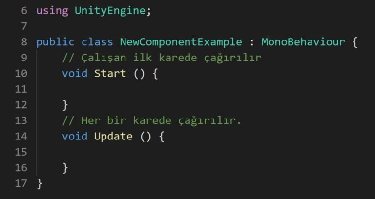 Unity Monobehaviour Sınıfı